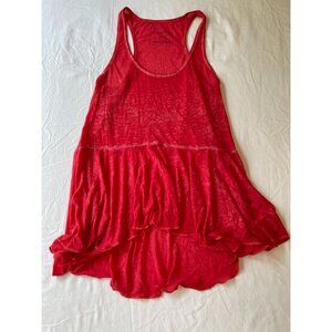 Free People We The Free Red Sheer Very Soft Flowy Tank Top S/P